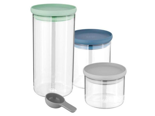 BergHoff 3950125 - Leo Glass Food Containers Three-Piece Set with Spoon