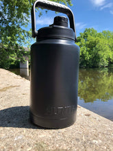 Load image into Gallery viewer, Gallon Steel Water Bottle (Black) with Cleaning Brush Included, by HUNTR
