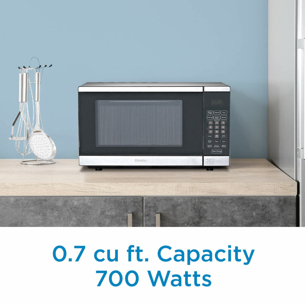 Danby Designer 0.7 cu ft Countertop Microwave in Stainless Steel